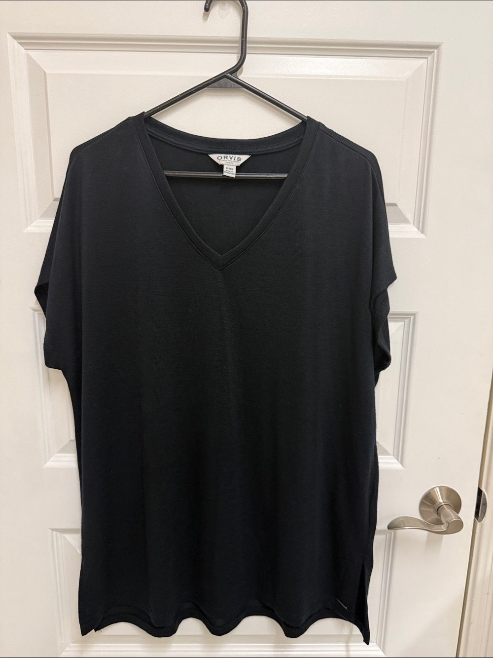 Orvis Black V‑Neck Short Sleeve Women's Tee